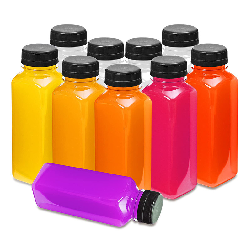 Các chai trà sữa nhựa hình vuông hình vuông với tay cầm rõ ràng 120ml 250ml 350ml 500ml Capacity