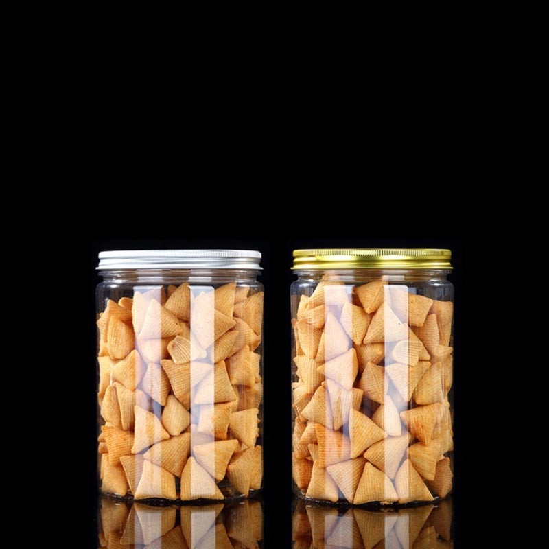 Recommended Large Plastic Spice Jar Cookies Plastic Jar Transparent Plastic Jar Gold Lid with Custom Private Label (Đề nghị dùng bình nhựa lớn để làm bánh quy)