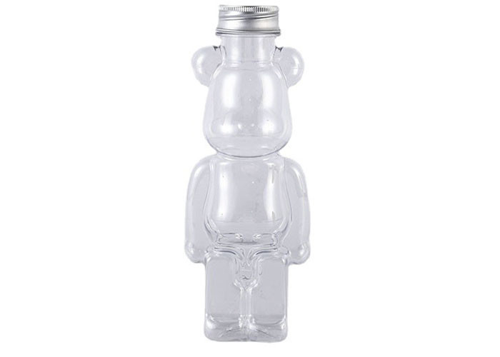 350ml 400ml 500ml 700ml bán nóng tùy chỉnh vật nuôi nhựa hình gấu chai nước trái cây cho đồ uống với nắp và dây đeo