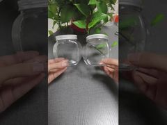 Hũ nhựa PET trong suốt đựng kẹo, bánh quy và các loại hạt, miệng rộng, dùng để đóng gói thực phẩm